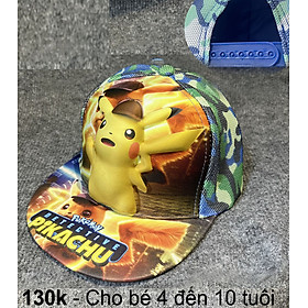 Nón bé trai in nổi 3D hình Pokemon - Pikachu cho bé trai
