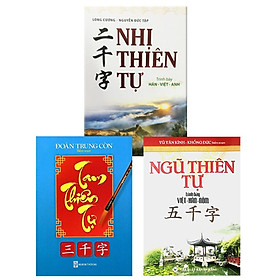 Sách - Combo 3 Cuốn Hán - Việt - Nôm: Nhị Thiên Tự + Tam Thiên Tự + Ngũ Thiên Tự - Chính Thông Book