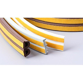 5m gioăng cao su dán type E 9x4mm chống ồn cánh cửa cách âm khi gió lùa Phụ kiện cửa nhà Uy tín
