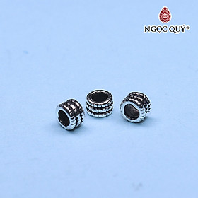 Charm bạc chặn hạt hình bánh xe - Ngọc Quý Gemstones