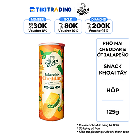 Snack Khoai Tây Thượng Hạng THE GOLDEN DUCK Vị Phô Mai Cheddar & Ớt Jalapeño Hộp 125g