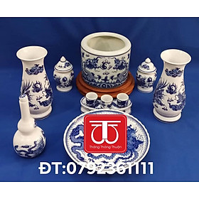 Mua BỘ BÁT HƯƠNG VẼ RỒNG (ĐK BÁT: 14 16 18 20) ĐẾ GỖ HƯƠNG
