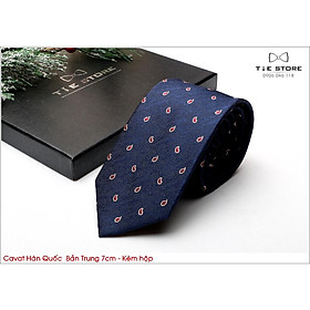 Cà Vạt Nam Bản Trung 7Cm họa tiết đơn giản - Cavat Hàn Quốc Cao Cấp Full box