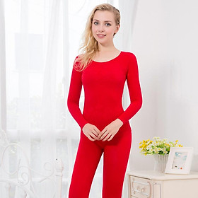 Quần Lót Sinh Nhiệt Nữ Giảm Béo Định Hình Dài Johns Thu Mùa Đông Nhiệt Bộ Bông Ấm Áp Liền Mạch Quần Lót Cho Phụ Nữ Pyjamas - One Size (45-65kg)