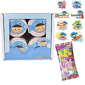 Hộp 4 lọ ruốc cá hồi Meiwa - tặng kẹo popin cookin grape ( nho ) + sticker