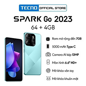 Mua Điện thoại Tecno SPARK GO 2023 4GB/64GB - Helio A22 | 5000 mAh | 6 6  HD+| Cảm ứng vân tay | Hàng chính hãng | Bảo hành chính hãng 13 tháng