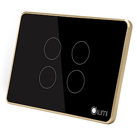 Mua Công tắc cảm ứng Lumi viền nhôm 4 nút chữ nhật LM-S4 CN