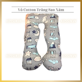 Gối Ôm Bà Bầu Chữ U - Vỏ Nhung - Cotton Cao Cấp - Mẹ Ngon Giấc - Con Khoẻ Mạnh