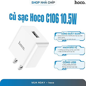 Mua Củ sạc Hoco C106 10.5W chân US tiêu chuẩn 1 cổng USB - Hàng Chính Hãng
