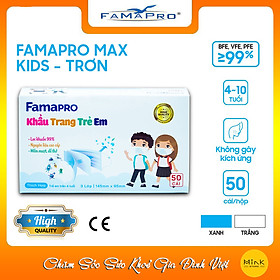 [HỘP - FAMAPRO MAX KID] - khẩu trang y tế trẻ em kháng khuẩn 3 lớp Famapro Max Kid (50 cái/ hộp) - 1 HỘP