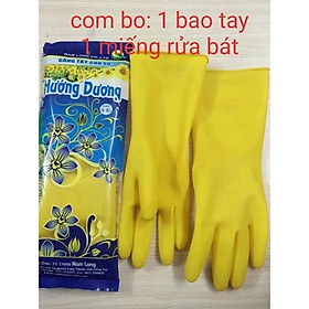 Mua - BVA - COMBO 1  MIẾNG RỨA BÁT. 1 BAO TAY CAO SU GIÁ RẺ - UY TÍN .