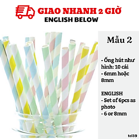 Ống hút giấy - Straws nhiều mẫu tcl39