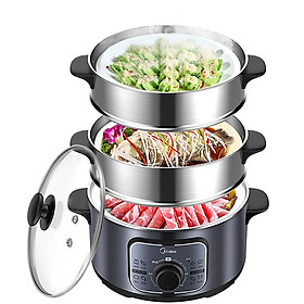 Mua Nồi hấp điện MIDEA MZ-ZG26Easy401 3 ngăn hấp dung tích 10 lít - Hàng chính hãng