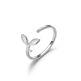 Nhẫn bạc nữ ATJ9102, nhẫn nữ thiết kế kiểu hở hình lá phong Maple leaf ring ANTA Jewelry