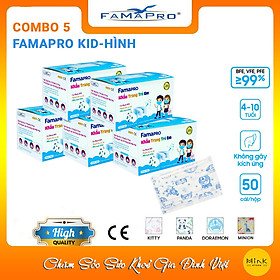 [HỘP - FAMAPRO MAX KID] - khẩu trang y tế trẻ em kháng khuẩn 3 lớp Famapro Max Kid (50 cái/ hộp) - COMBO 5 HỘP