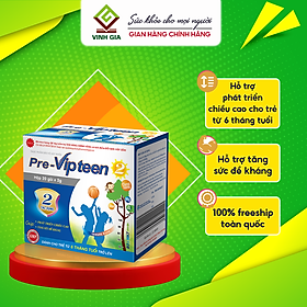 Cốm Pre-Vipteen 2 Bổ Sung Canxi Tăng Chiều Cao, Tăng Sức Đề Kháng Phát Triển Thể Lực Cho Trẻ Hộp 20 Gói