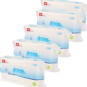 Combo 5 Gói Giấy ướt tinh khiết 99.9% LEC E161 80 Miếng/gói
