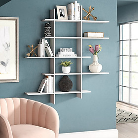Mua Kệ Sách Treo Tường Bất Đối Xứng Màu Trắng KT334