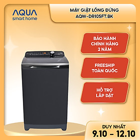 Mua Máy giặt cửa trên Aqua Inverter 10.5 KG AQW-DR105FT.BK - Hàng chính hãng bảo hành động cơ trọn đời - Miễn phí giao hàng toàn quốc - Hỗ trợ lắp đặt
