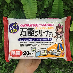 Gói giấy ướt chống khuẩn vệ sinh bếp, lò vi sóng (20 tờ) - Hàng Nội Địa Nhật