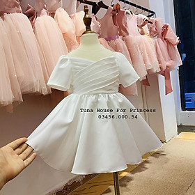 Váy đầm xoè công chúa thiết kế cho bé gái Whitney xếp lớp ngực trắng - Tuna House For Princess