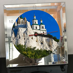 Mua Đồng hồ thủy tinh vuông 20x20 in hình Church - nhà thờ (260) . Đồng hồ thủy tinh để bàn trang trí đẹp chủ đề tôn giáo