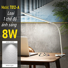 Hình ảnh Đèn học và làm việc Kẹp bàn LED 8W, Tích hợp đèn ngủ đầu giường - T012