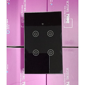Mua Công tắc Wifi thông minh cảm ứng 4 nút điều khiển từ xa qua Smartphone HCN màu đen (Ap Smartlife/Tuya)