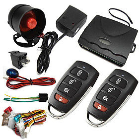 One Way Car Alarm System PKE Keyless Entry Central Lock Kit Vibration Alarm with 2 Remote Controller