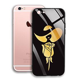 Ốp Lưng Mạ Màu Vàng Ánh Kim cho điện thoại Iphone 6 Plus / 6S Plus - 03002 8010 ROSE14 - Hoa hồng cách điệu hình cô gái - Hàng Chính Hãng