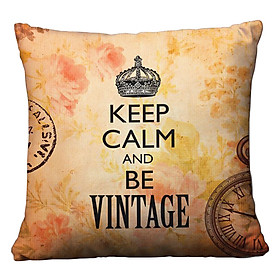 Gối vuông Keep calm and be Vintage - GVVT009
