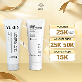 Combo dưỡng trắng da Yuejin Kem dưỡng trắng da Body Tranex-NO9 + Kem Ủ Trắng Da Kojic Brightening