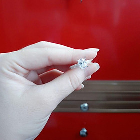 Nhẫn bạc 925 đính đá ovan YN JEWELRY