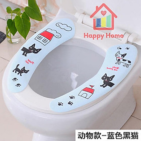 Miếng thảm đệm lót bồn cầu vệ sinh hình tròn tiện dụng Happy Home