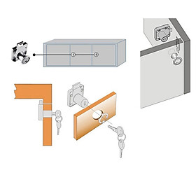 Zinc Alloy Cabinet Drawer Locks Desk Cabinet Locker Lock with 2 Keys A
