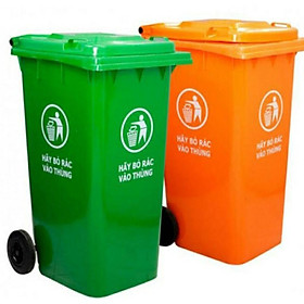 Mua thùng rác 120 lít xanh vàng  cam loại dày giá rẻ