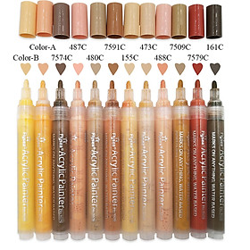 12 Colors Acrylic Paint Pen, Water Based Makers 3.0mm for Ceramic Painting