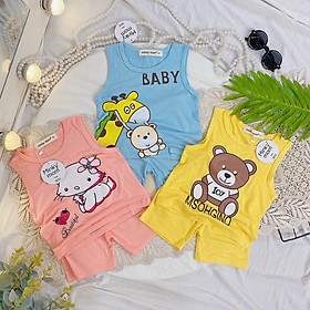 Bộ thun lạnh minky mom siêu cute ️ Bộ Minky Mom cộc tay in hình thú 6 mẫu mới nhất