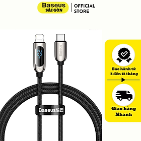 Cáp sạc nhanh tích hợp màn hình LED Baseus Display Fast Charging Data Cable Type-C to IP 20W CATLSK- Hàng chính hãng