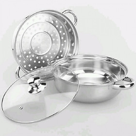 Mua Bộ Nồi Lẩu Xửng Hấp 2 Tầng Inox Đa Năng Nhà Bếp