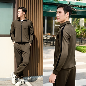 Bộ Quần Áo Nỉ Thu Đông Khóa Kéo Laroma Cho Nam | Sọc Đơn - Giữ Ấm - Vải Thơm - Kháng Khuẩn