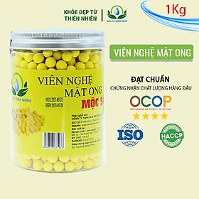 Viên Nghệ Mật Ong Mộc Sắc 1Kg Đóng Hộp Nhựa