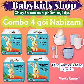 COMBO 4 GÓI -TÃ/BỈM NABIZAM ULTRA THIN SIÊU MỎNG THẤM HÚT CHO BÉ