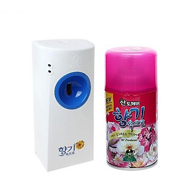 Hình ảnh Review Bộ máy xịt phòng tự động kèm chai xịt phòng cao cấp Sandokkaebi Hàn Quốc 300ml (Màu máy xịt và mùi hương ngẫu nhiên)