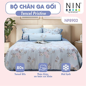 Bộ 6 món chăn ga gối Tencel Pristine NP8902 KÈM MỀN nhiều size 100% tencel 80s chính hãng 1m6x2m, 1m8x2m, 2mx2m2