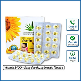 Viên Uống Đẹp Da Vitamin E400, Bổ Sung Vitamin E 400 Kèm Tinh Chất Lô Hội Giúp Chống Lão Hóa, Tốt Cho Sinh Lý - Hộp 100 Viên