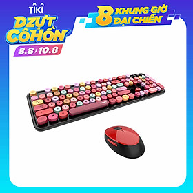 Bàn phím và chuột màu hỗn hợp trò chơi 2.4Ghz không dây Vintage Universal Bàn phím và bàn chơi game dành cho nữ