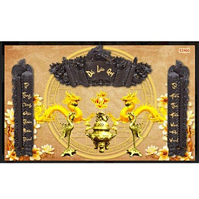 Mua tranh 3D dán phòng thờ bàn thờ ngang 1m5 x 1m1