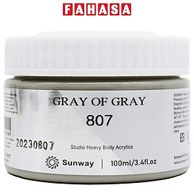 Tuýp Màu Vẽ Acrylic 100 ml - Sunway No.807 - Gray of Gray