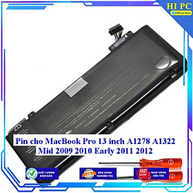 Pin cho MacBook Pro 13 inch A1278 A1322 Mid 2009 2010 Early 2011 2012 - Hàng Nhập Khẩu 